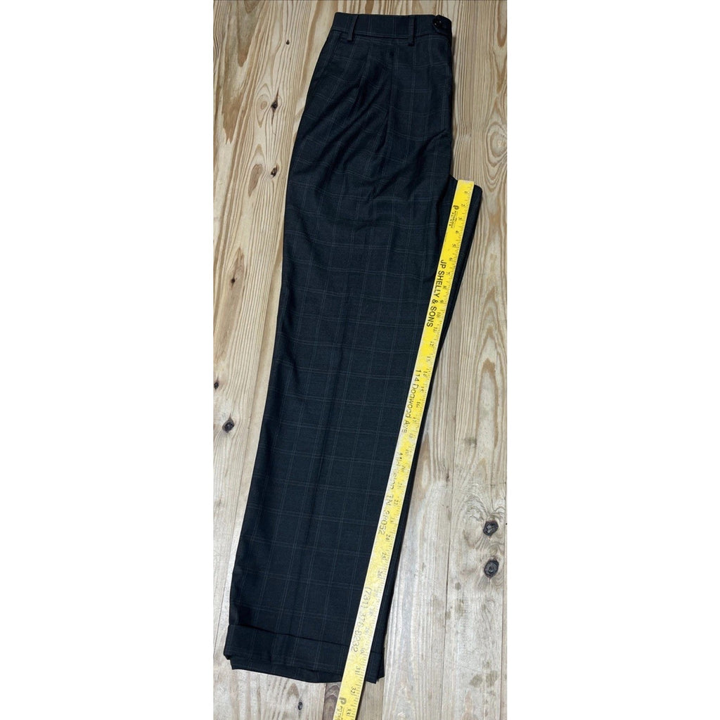 Polo Ralph Lauren Pants Men's 38x32 Gray Checked Plaid Casual Pleated Front