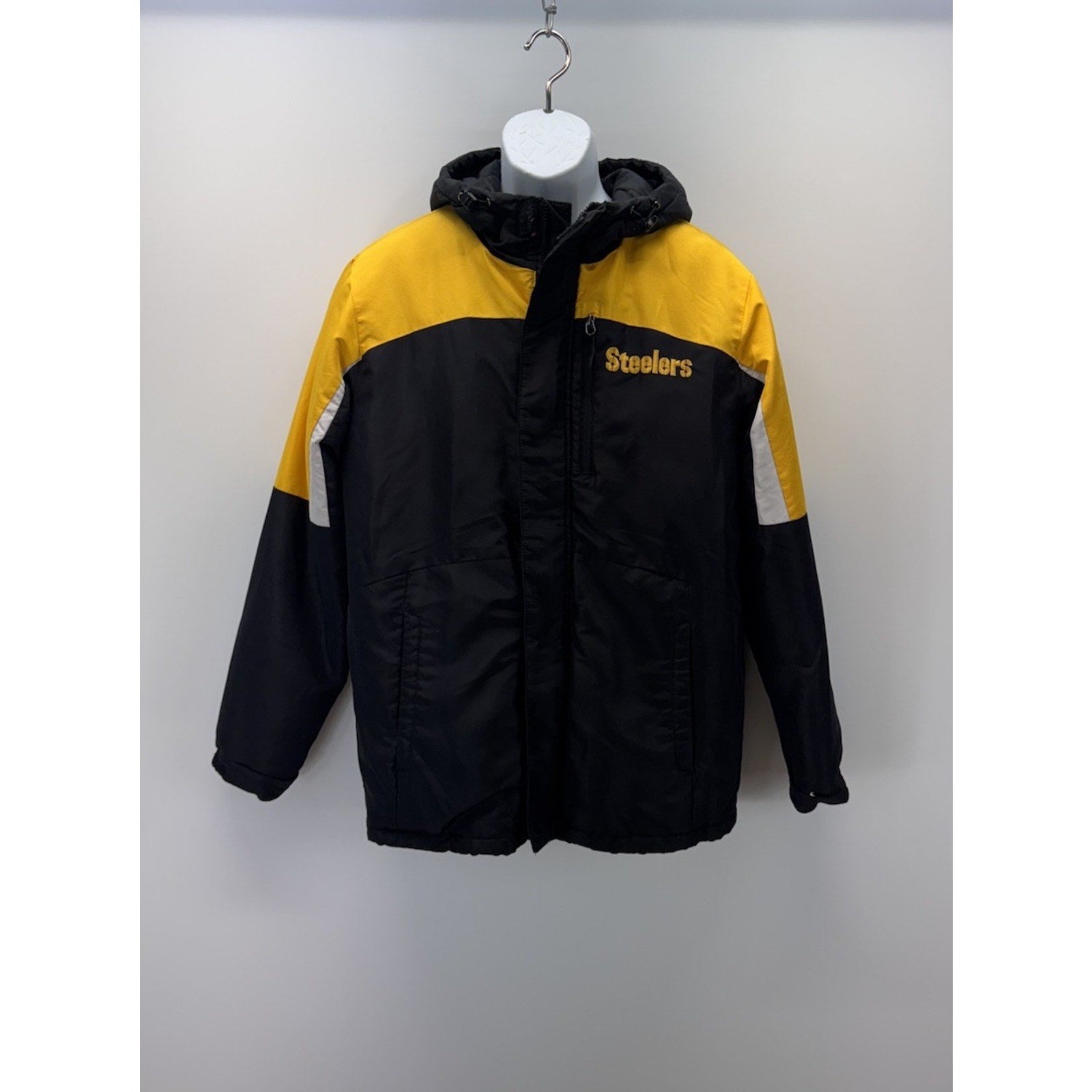 NFL Pittsburgh Steelers Jacket Full Zip Hooded Coat Men’s Size Medium