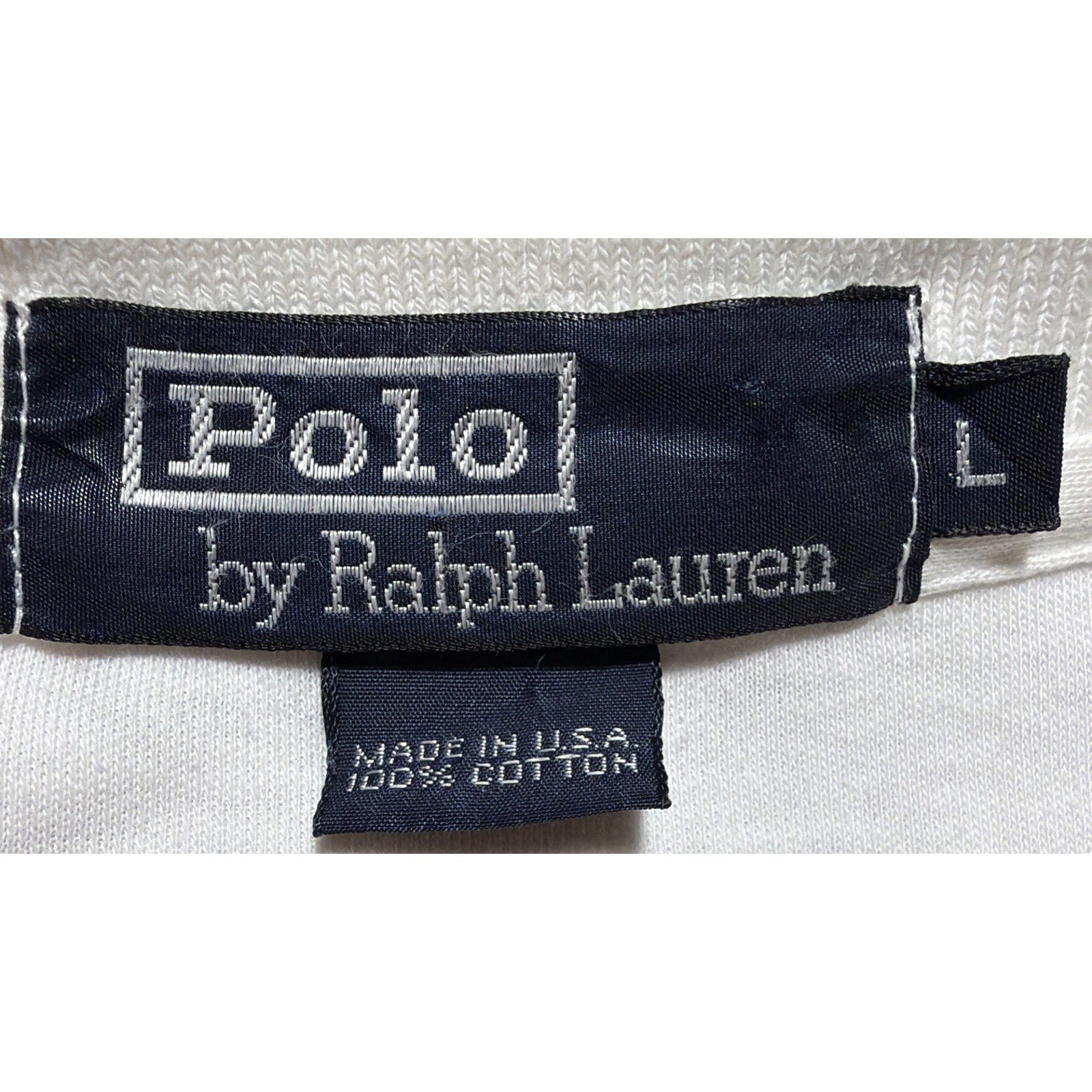 Vintage Polo Ralph Lauren Shirt Mens L White Cotton Short Sleeve Made in USA