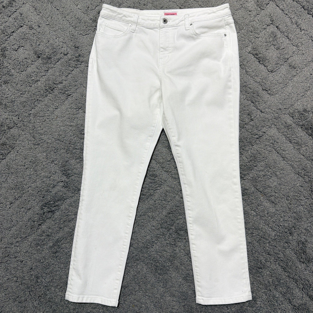 Kate Spade White Jeans Crop Slim Straight Women's 29 Spring Summer Coastal Spot