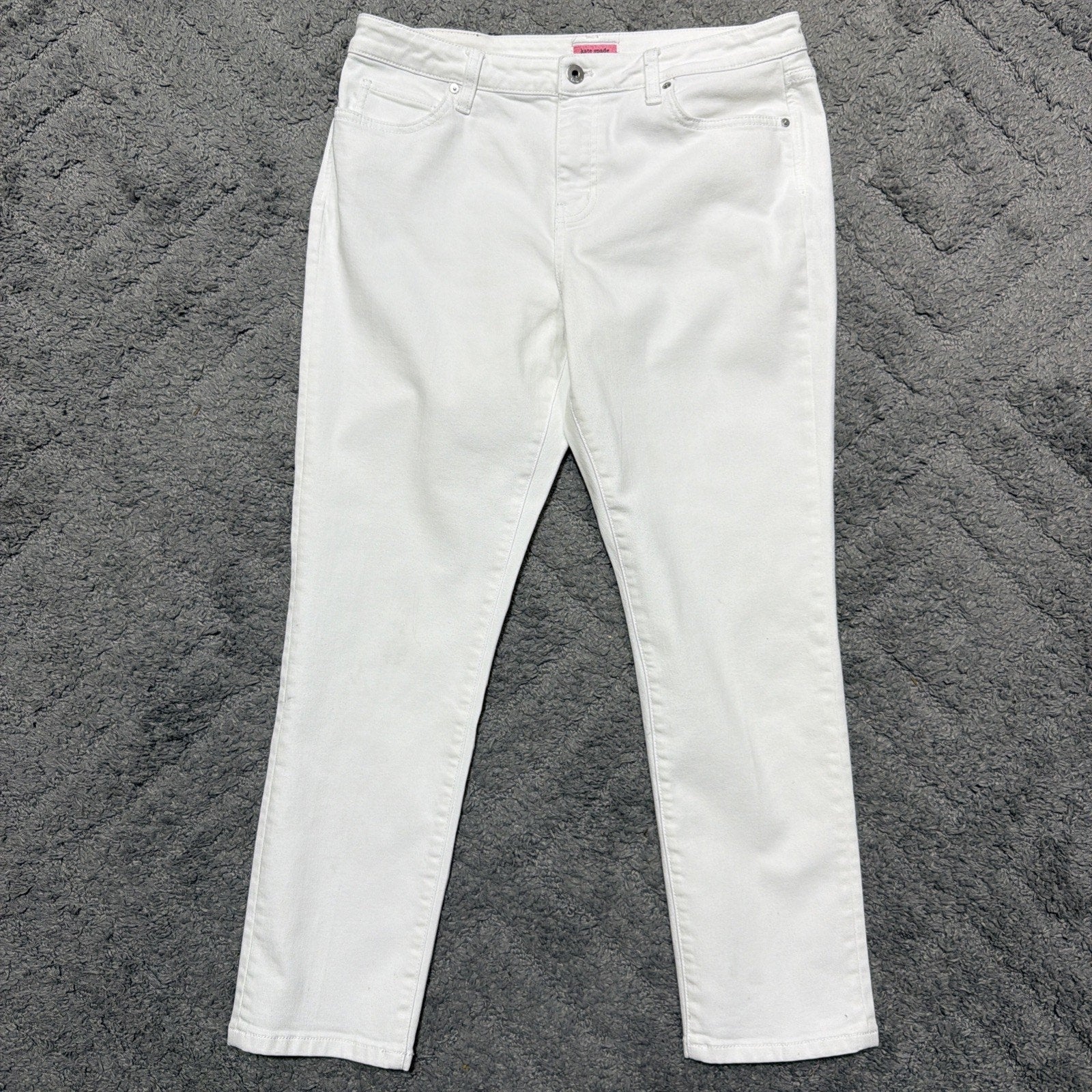 Kate Spade White Jeans Crop Slim Straight Women's 29 Spring Summer Coastal Spot