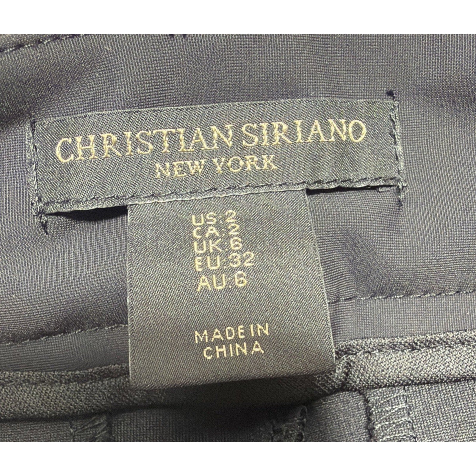 Christian Siriano New York Pants Womens 2 Black High Rise Straight Leg Stretch