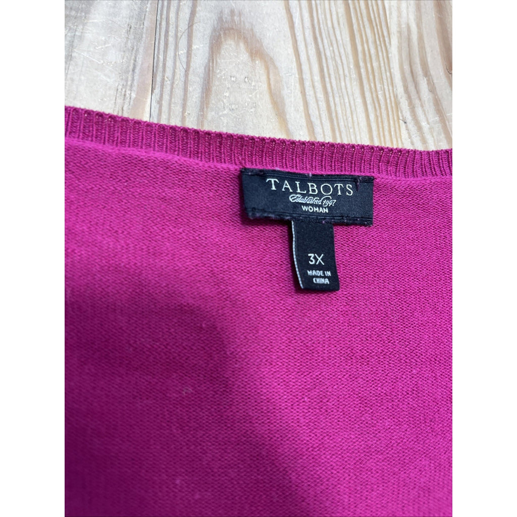 Women’s Talbots Magenta Long Sleeve Cardigan Size 3X