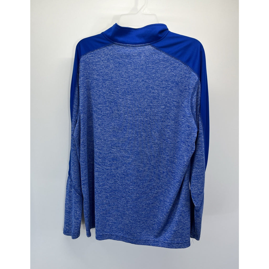 Holloway Dry-Excel Team Performance 1/4 Zip Bue Polyester L/S Pullover L