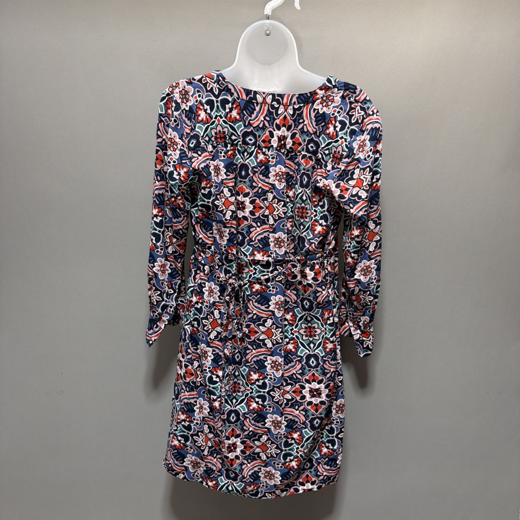 Ann Taylor LOFT Long Sleeve Stained Glass Shirtdress Shirt Dress Size Medium
