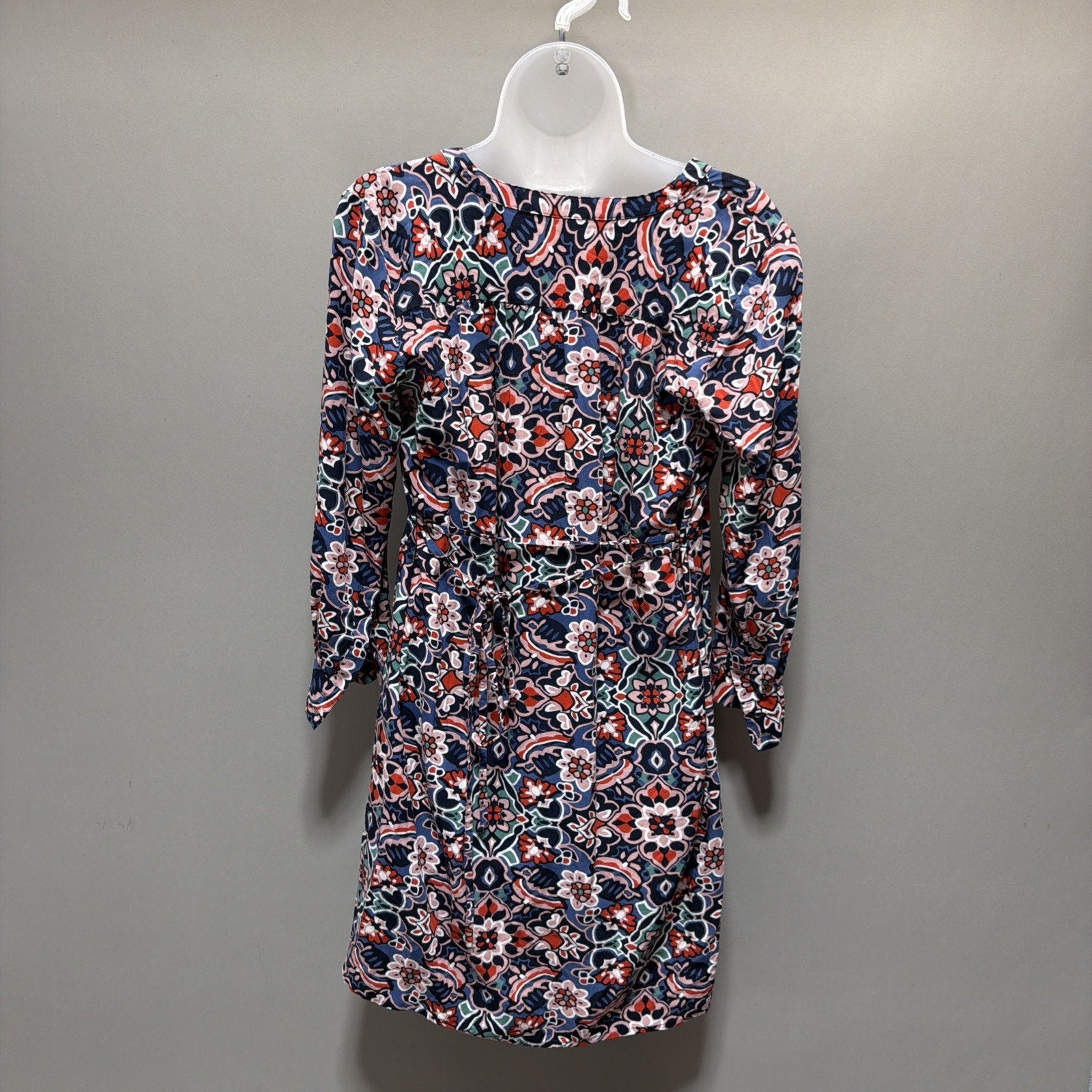 Ann Taylor LOFT Long Sleeve Stained Glass Shirtdress Shirt Dress Size Medium
