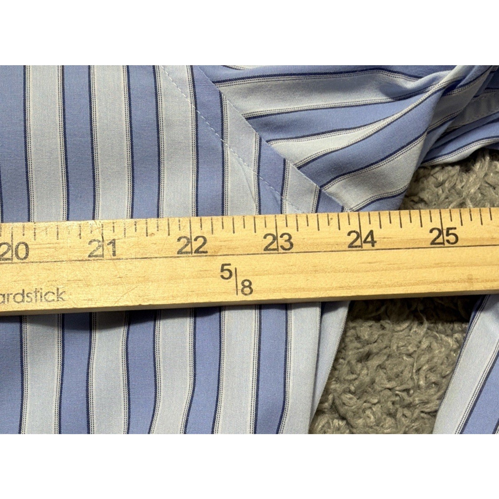 Y2K Express Design Studio Men’s L Blue Stripe Stretch Dress Shirt Modern Fit ‘06