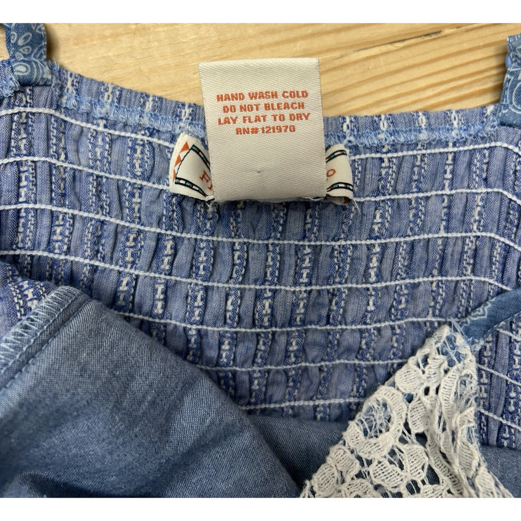 Flying TomatoLace Cami Formal Cocktail Spring Storm Blue Fit & Flare Dress Large