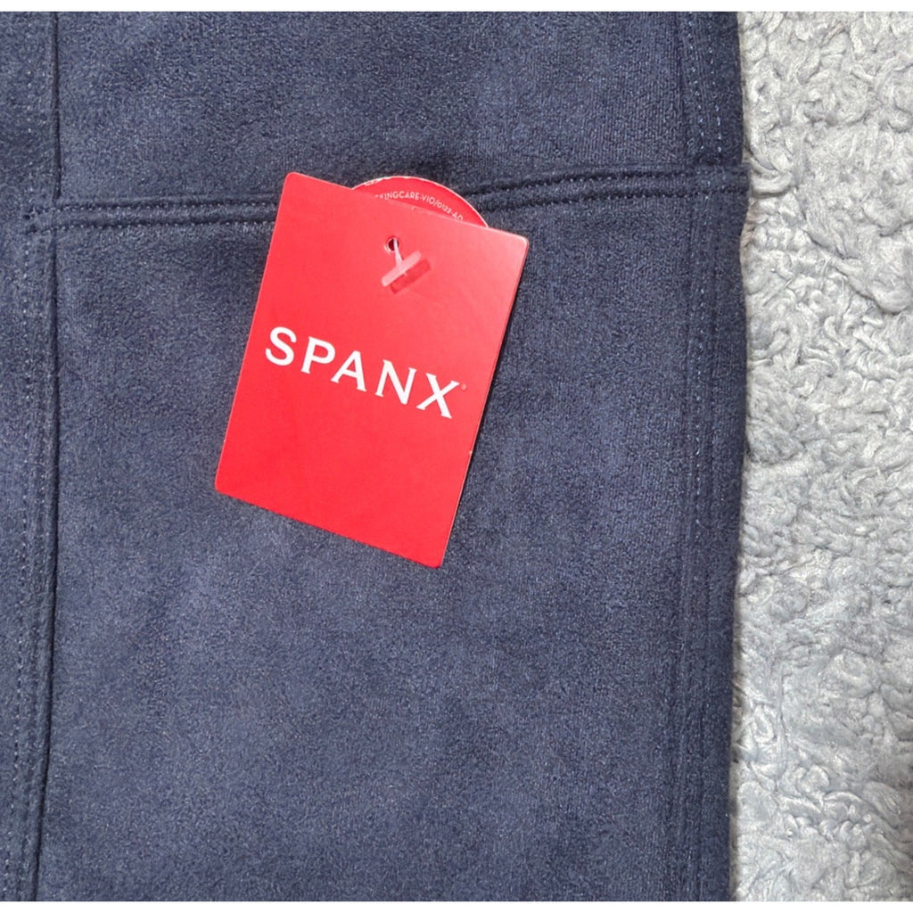 SPANX Women's Faux Suede Leggings Classic Navy New