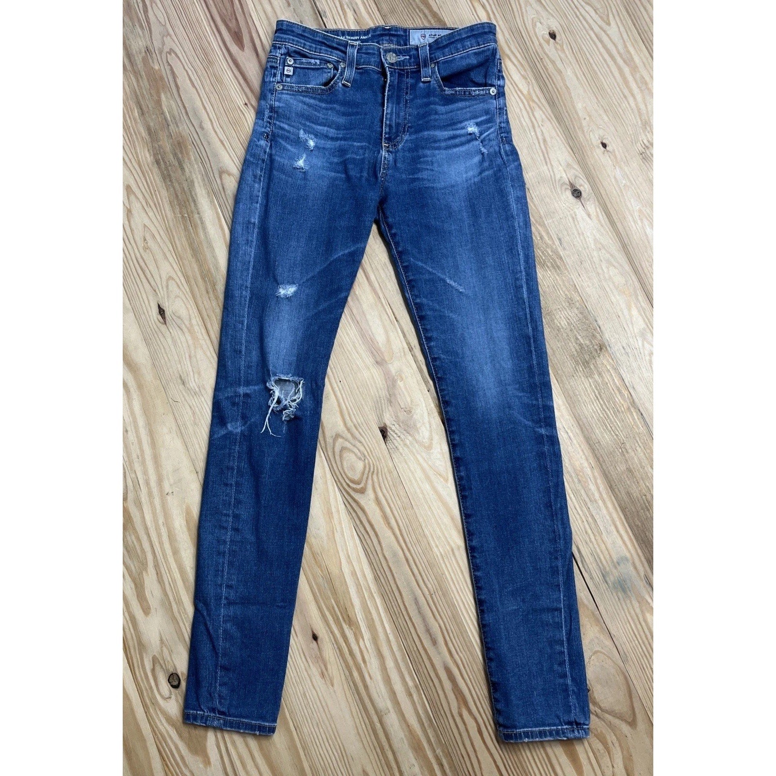 AG Adriano Goldschmied Women’s Blue Farrah High Rise Skinny Ankle Jeans Size 25R