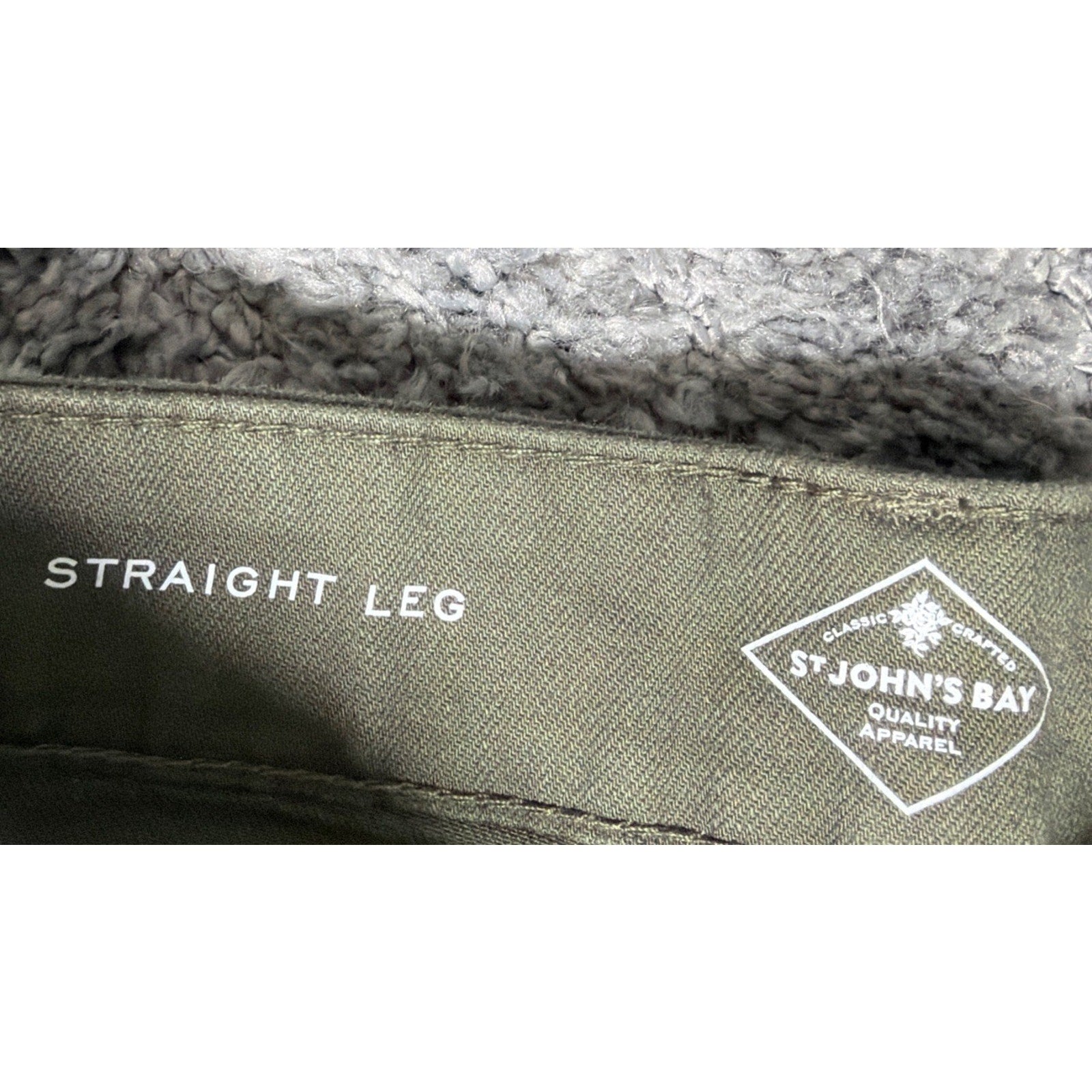 St John’s Bay Secretly Slender Olive Green Pants Straight Mid Rise Size 4 New