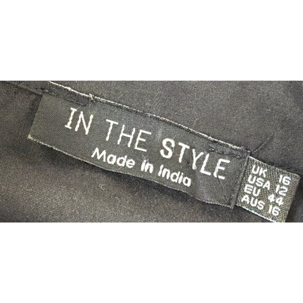 In The Style X Pierre Sian Utility Dress In Black Button Up Size 12
