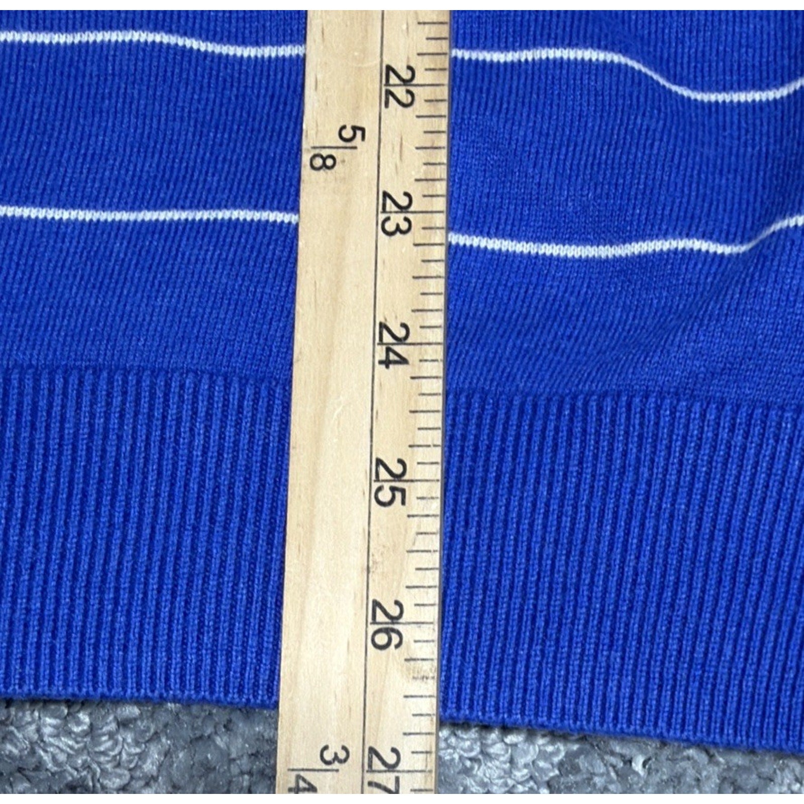 Nautica Luxury Performance Sweater Mens M Blue Striped Crew Neck Preppy Casual