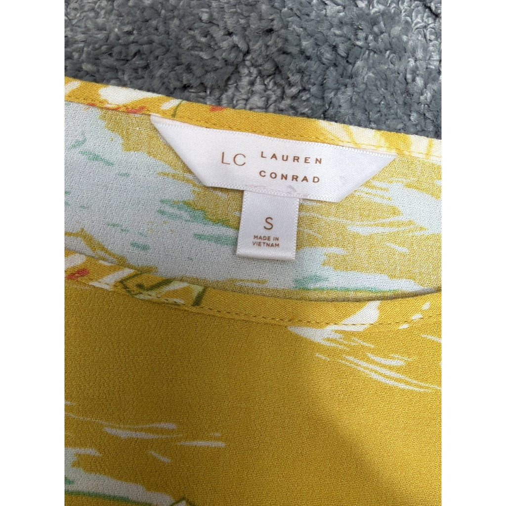 LC Lauren Conrad Women’s Top Short Sleeve Tropical Print Small