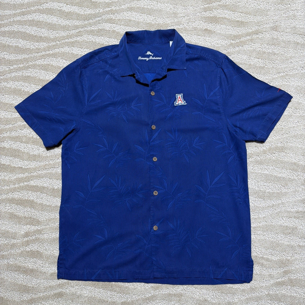 Arizona Wildcats Tommy Bahama NCAA Floral Embroidered 100% Silk L Button Up