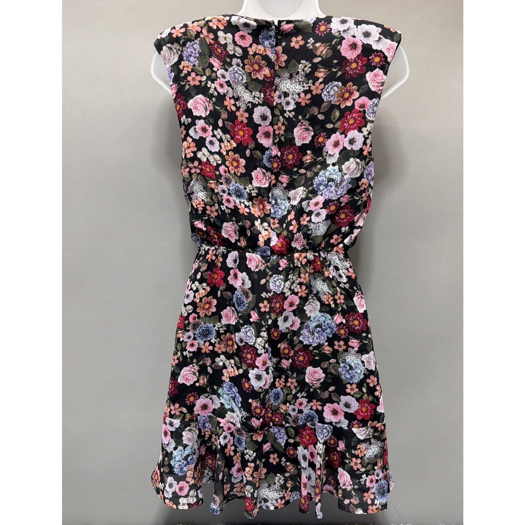 Express Conscious Edit floral Rushed Ruffle fit and flare dress size XS