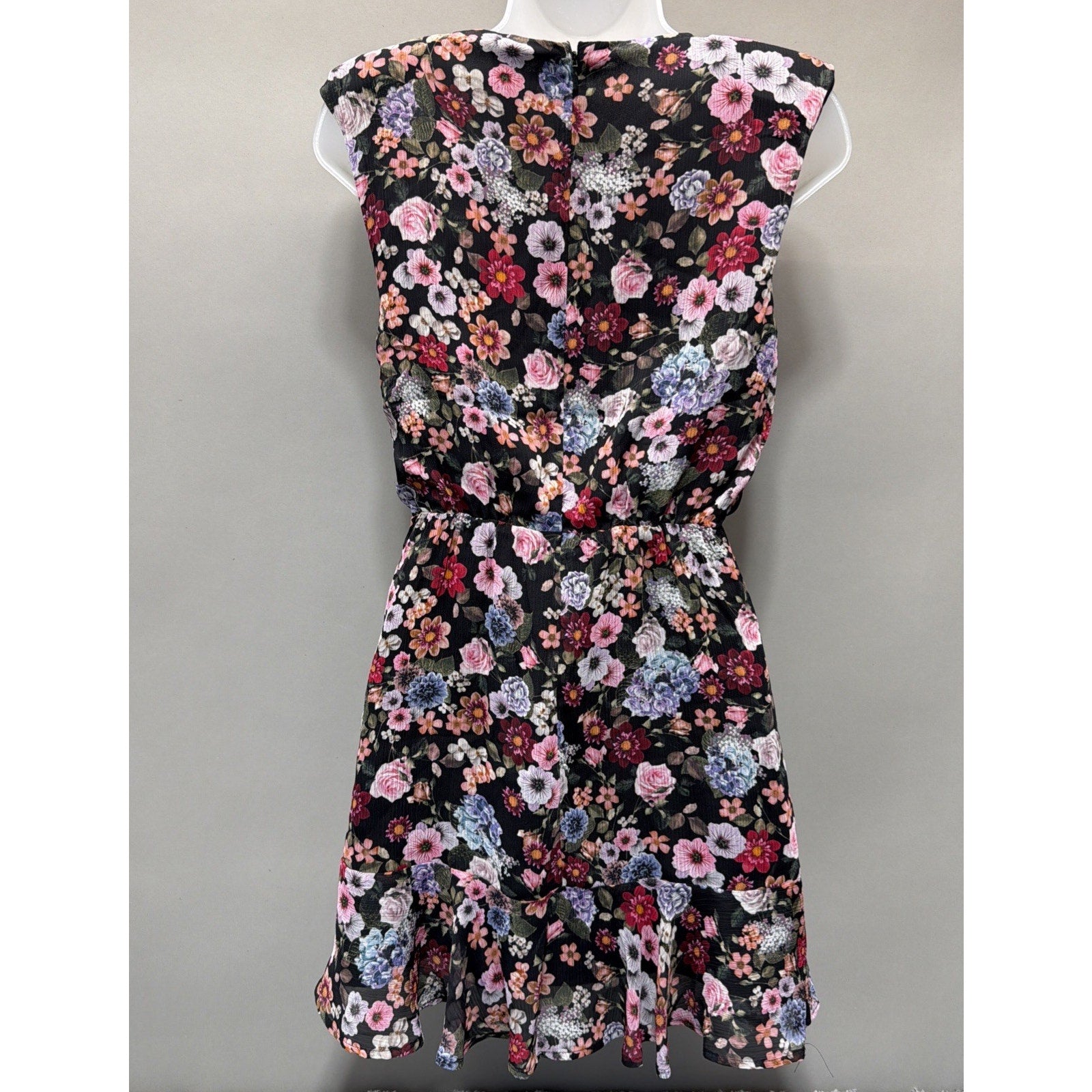 Express Conscious Edit floral Rushed Ruffle fit and flare dress size XS
