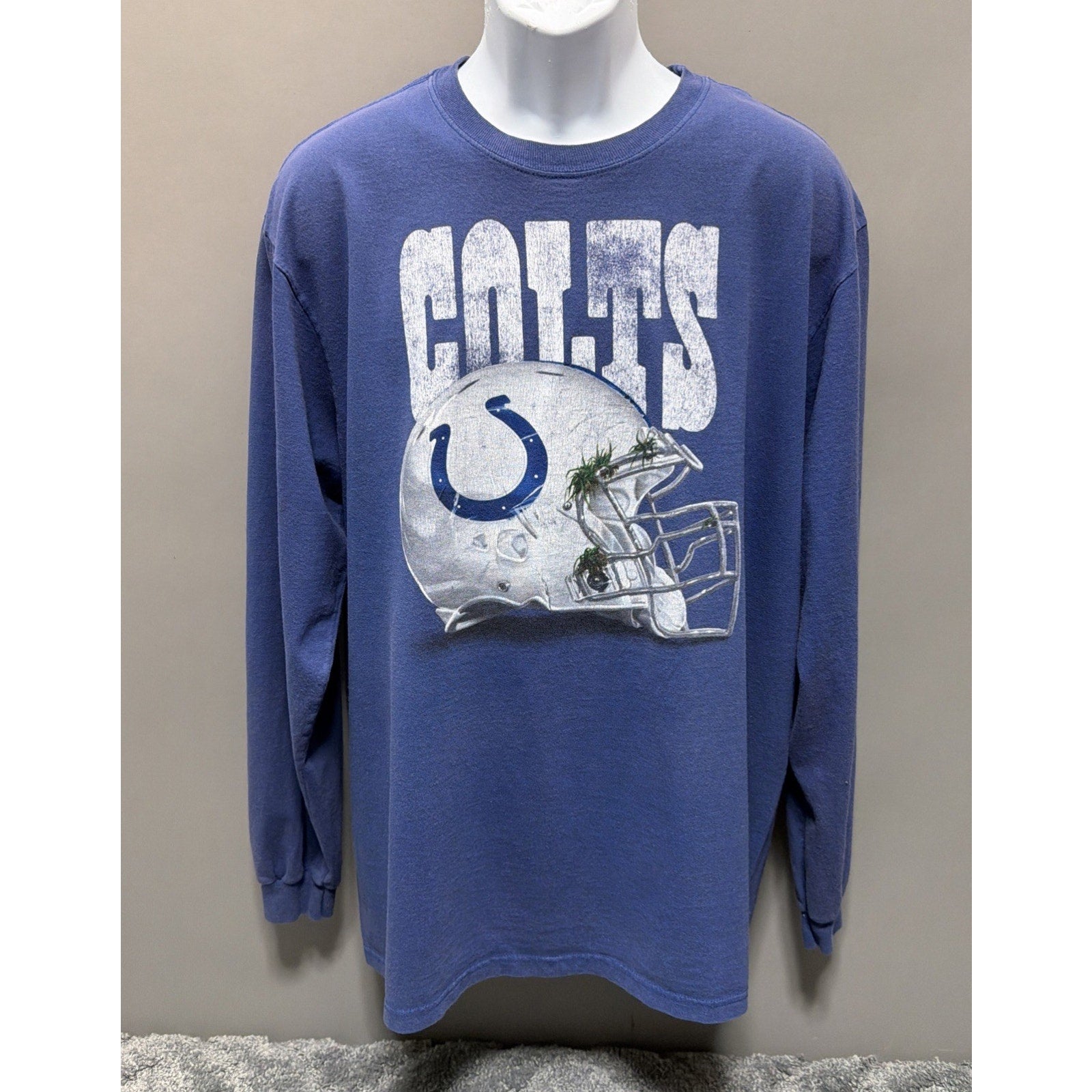 Vintage Reebok Mens NFL Indianapolis Colts Long Sleeve T-Shirt Sweatshirt XXL
