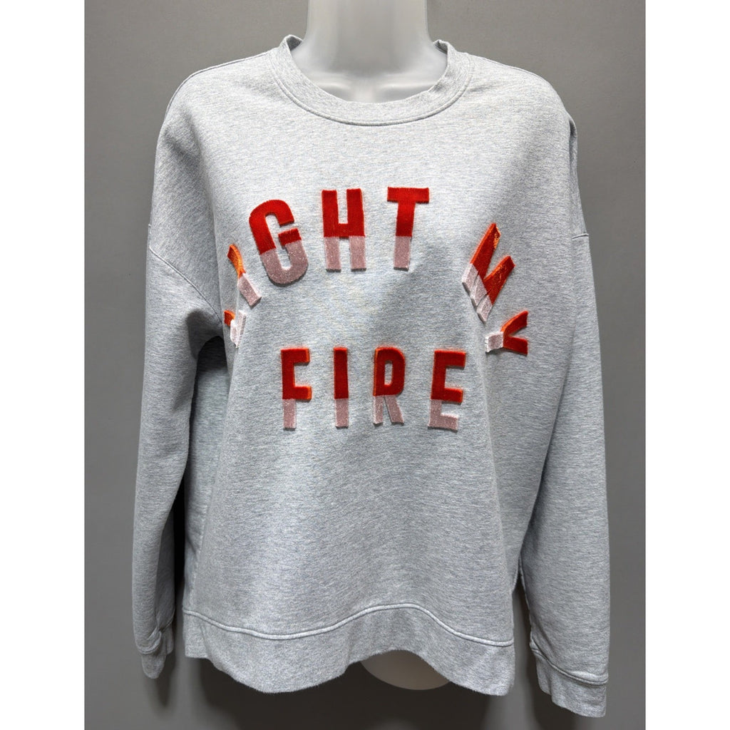 GUESS Los Angeles Women's Oversized Fleece Pullover Sweatshirt M Velour Letters