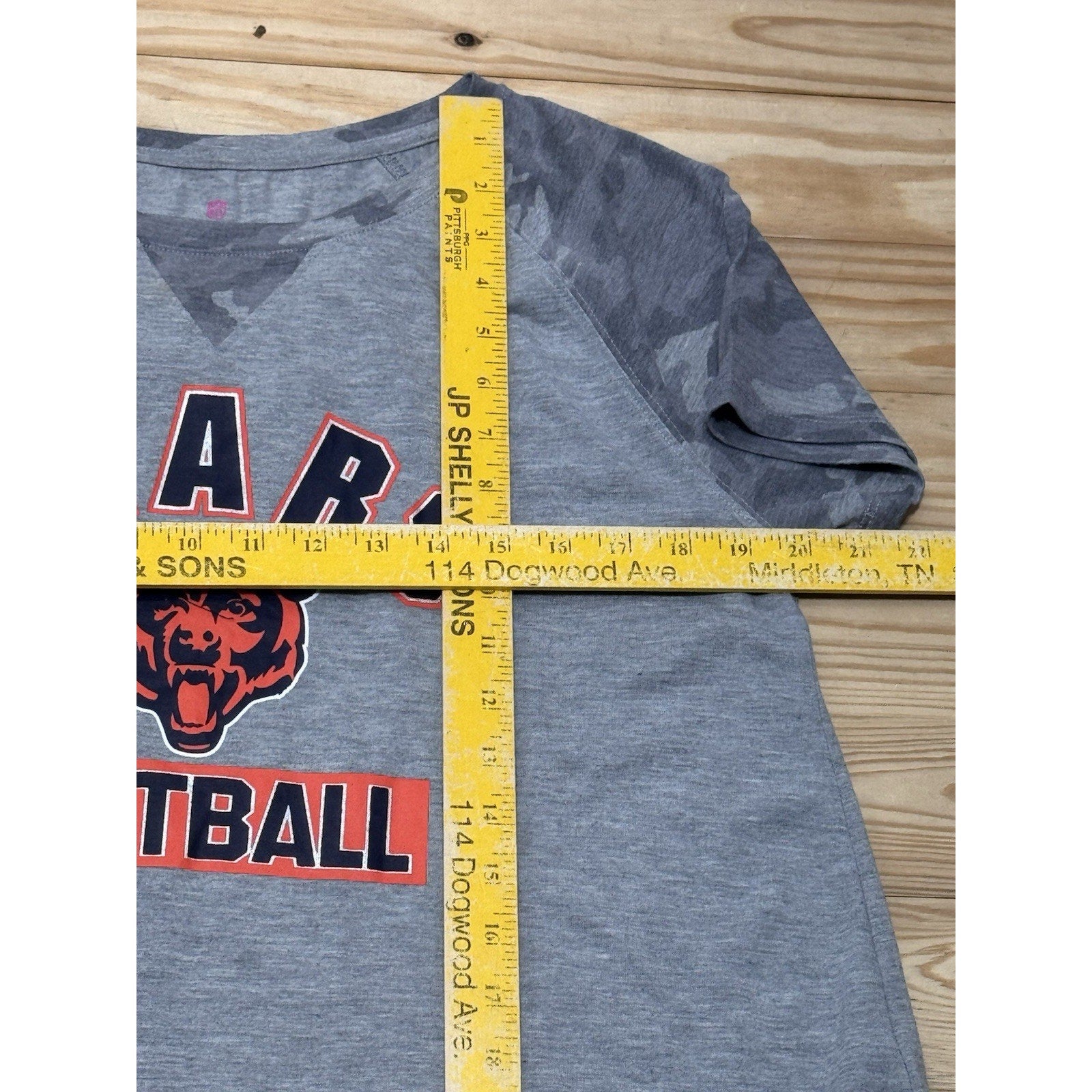Chicago Bears NFL Football Teen Girls Gray T Shirt Top Size XL 15/17 New