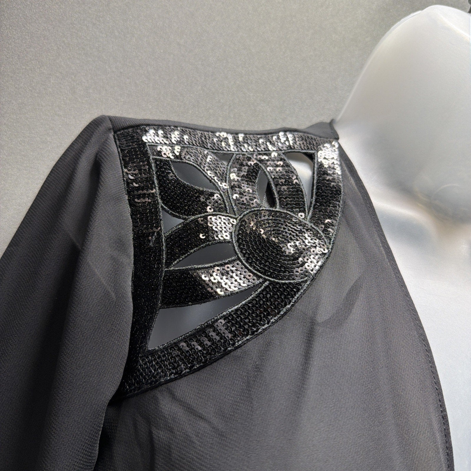 SLNY FASHIONS NEWYORK WOMENS EMBELLISHED TIERED JACKET For DRESS Black Sz 8 NWT