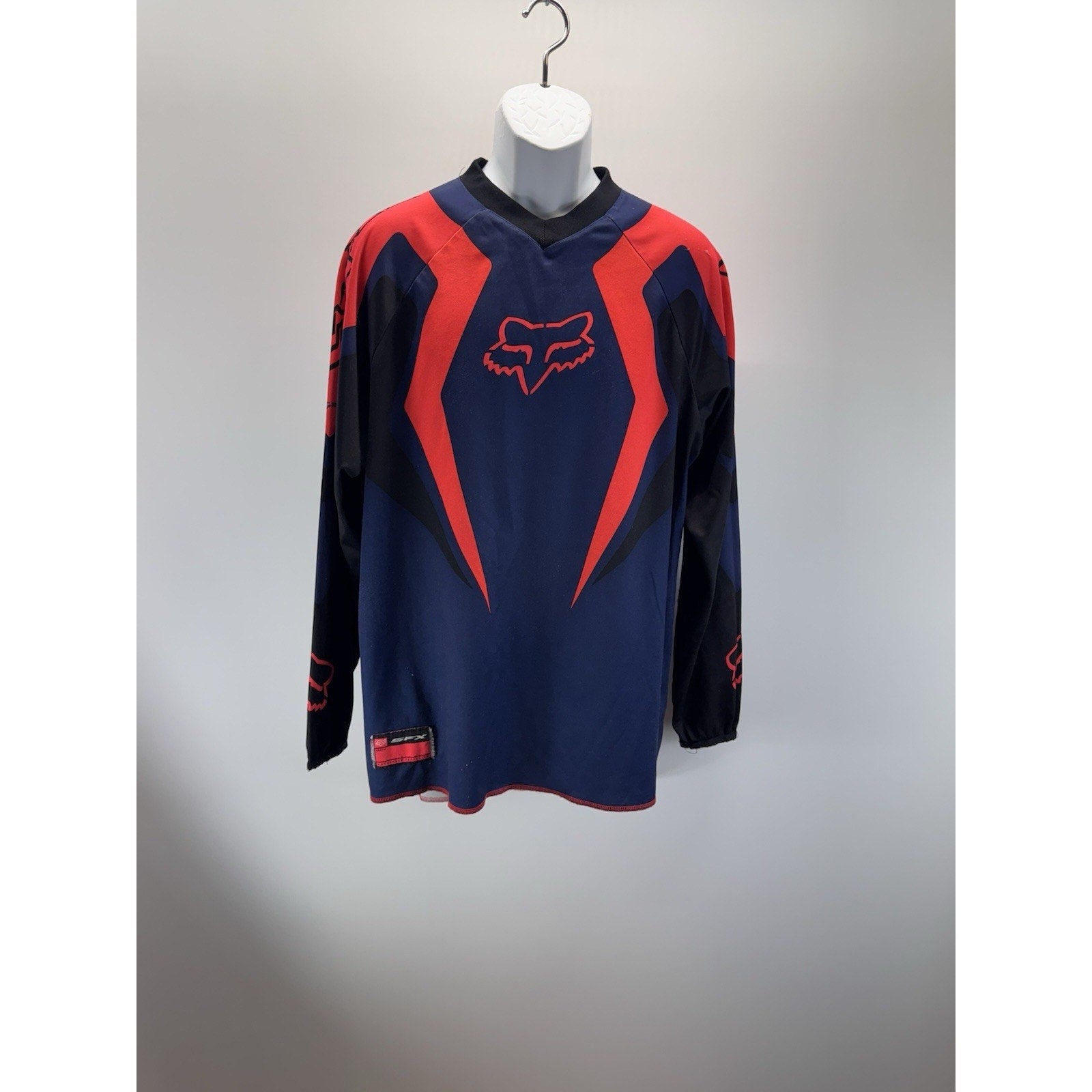 Vintage Y2K Fox Motocross Jersey Blue and Orange Men’s Size Large worn