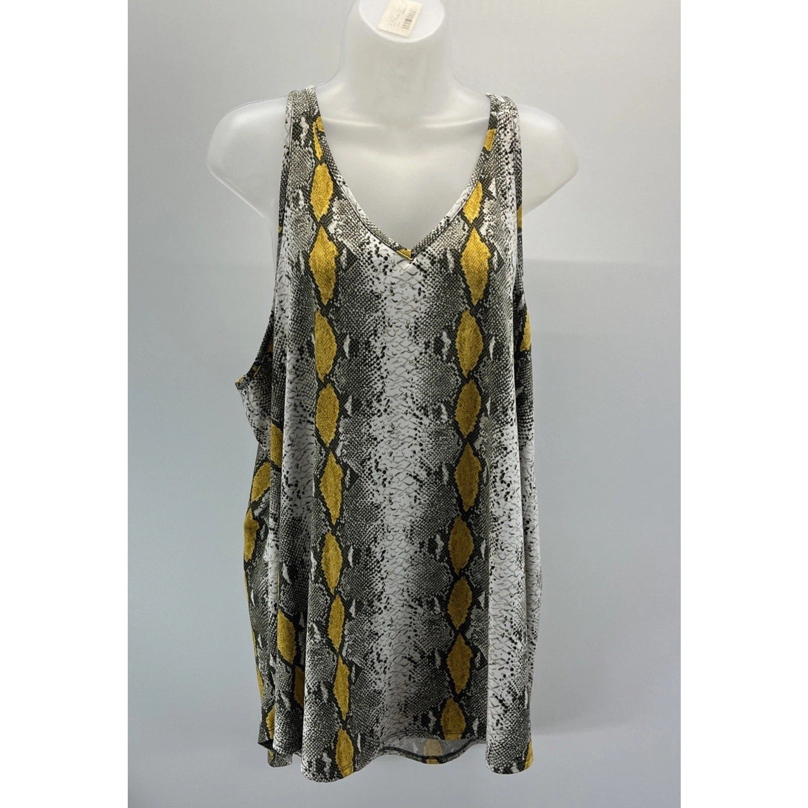 Cool Melon Women Snake Print Tunic sleeveless shirt Made In USA XL