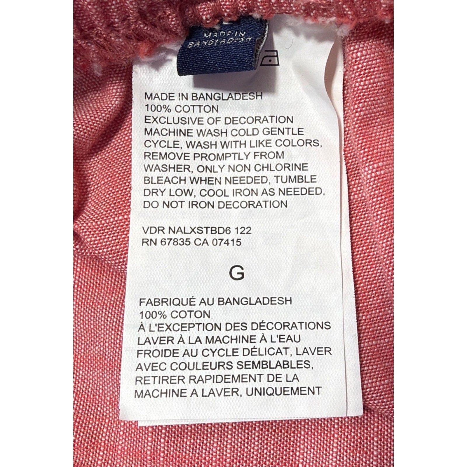 Men’s Nautica 7” Classic Fit Chambray Boardwalk Shorts In Mineral Red Size L NWT