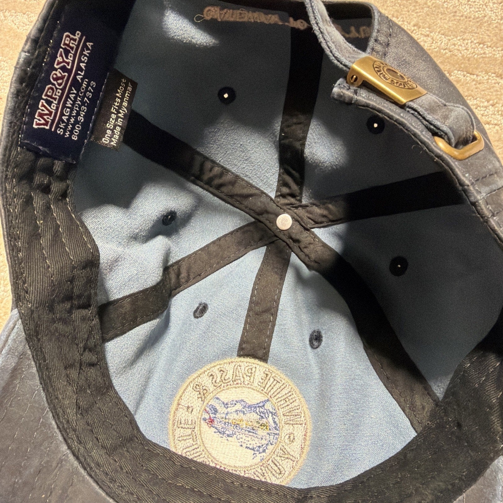 White Pass & Yukon Route - Skagway Alaska - Blue Adjustable Baseball Cap OSFM