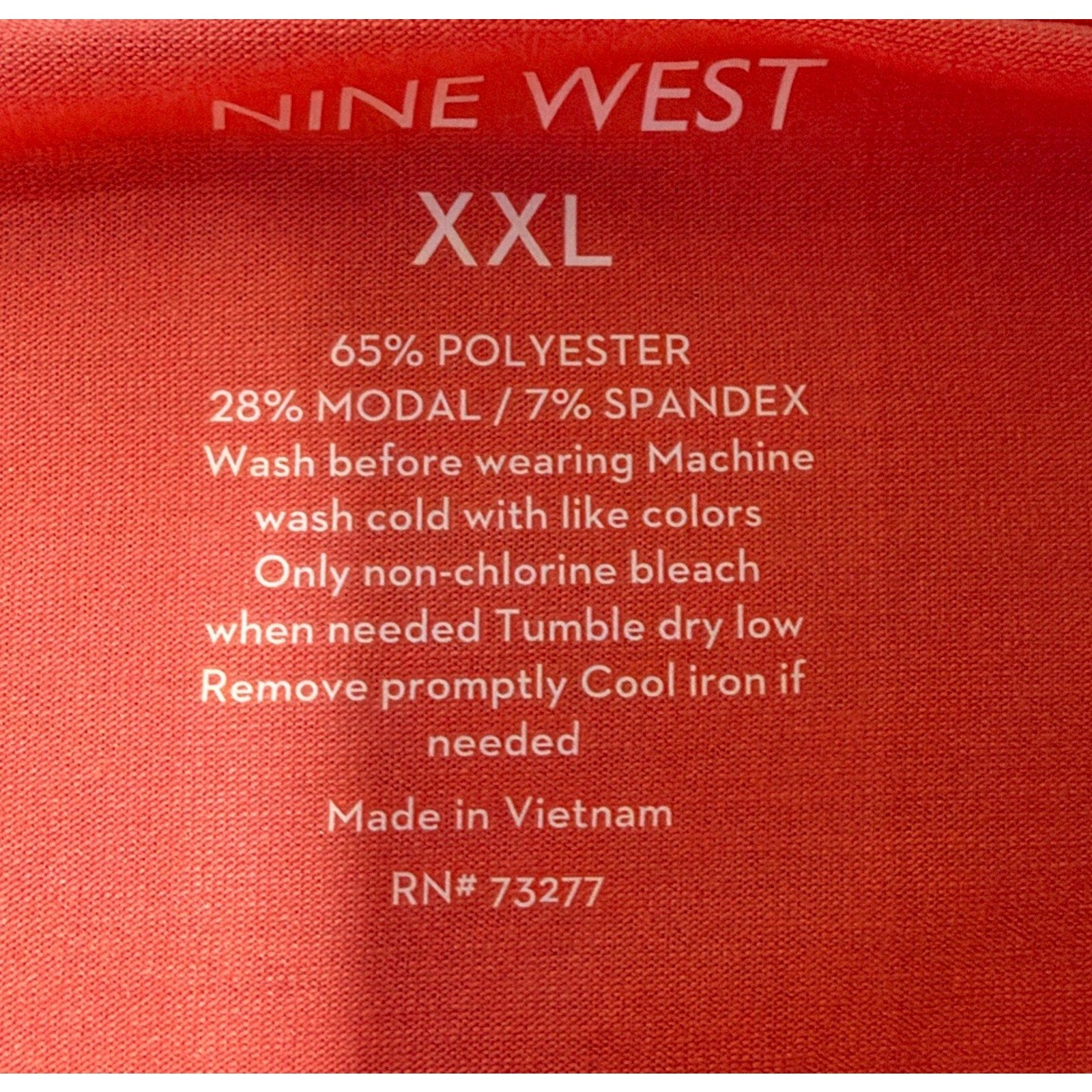 Nine West Women's Top XXL Coral Keyhole Neckline T-Shirt Style Soft Stretch NWT