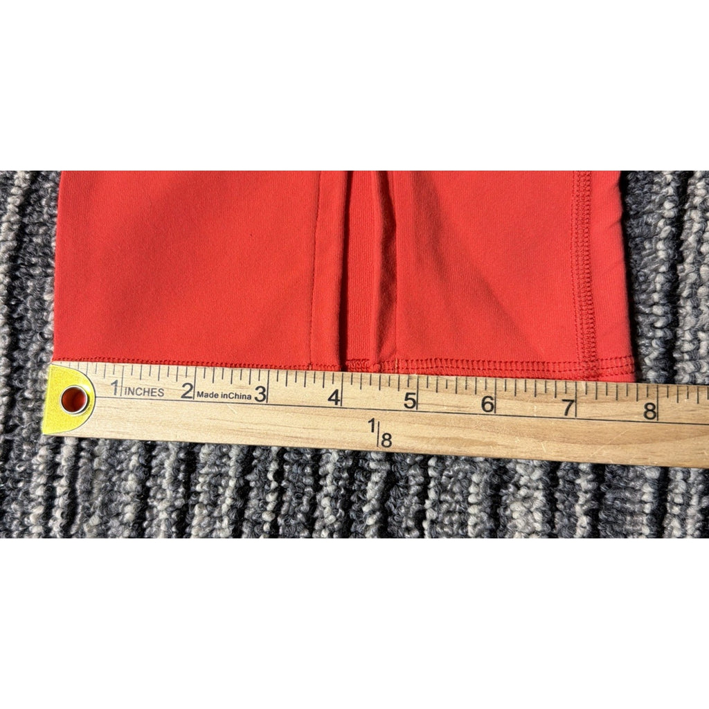 Lululemon leggings Groove Pant Women Sz 10 Twin Stripe Love Red waistband Pocket