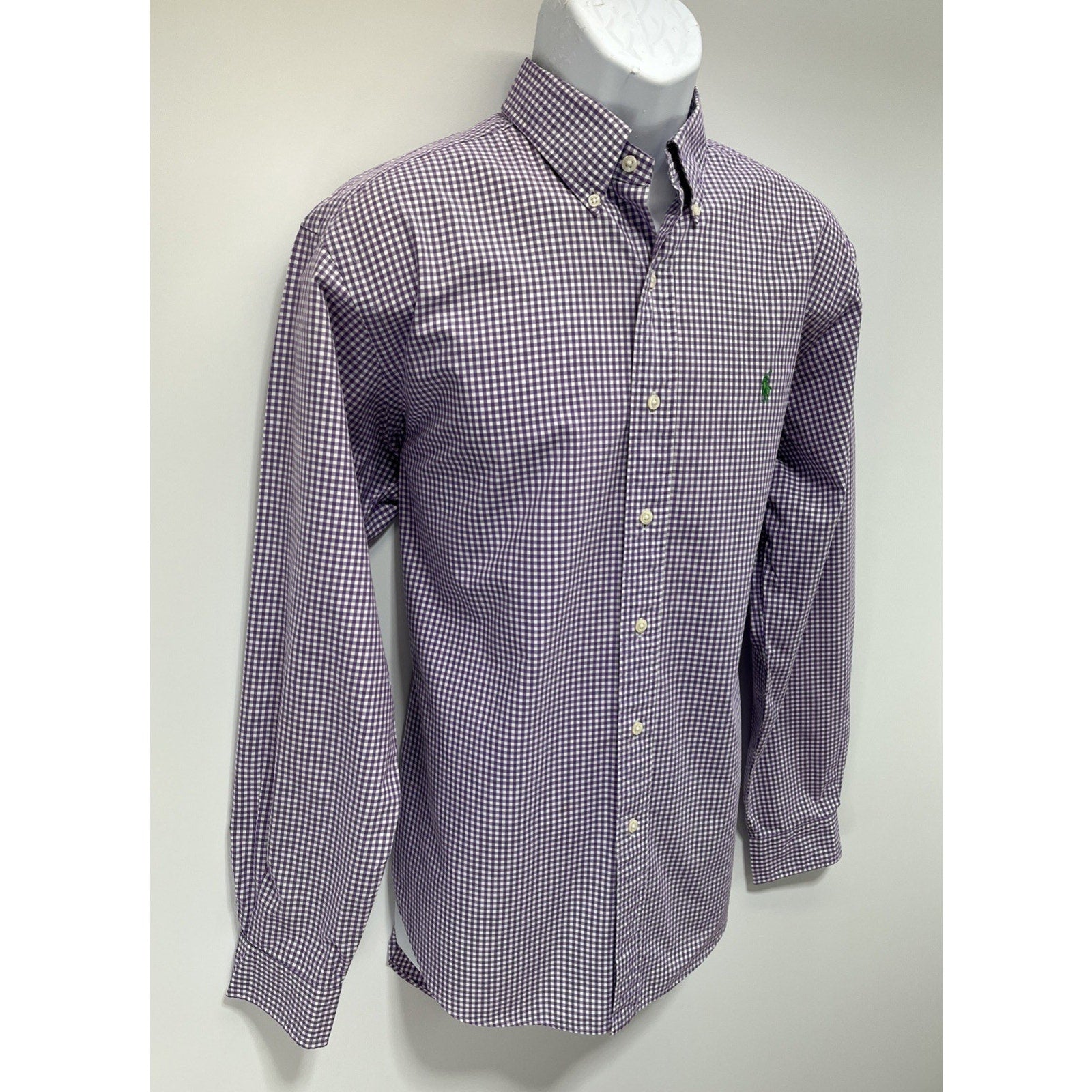 Ralph Lauren Shirt Men’s L Purple Gingham Classic Fit Button Up Long Sleeve