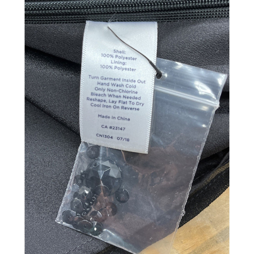 NWT Talbots rsvp Black Chiffon Embellished Polka Dot Shell Beaded Large Lined