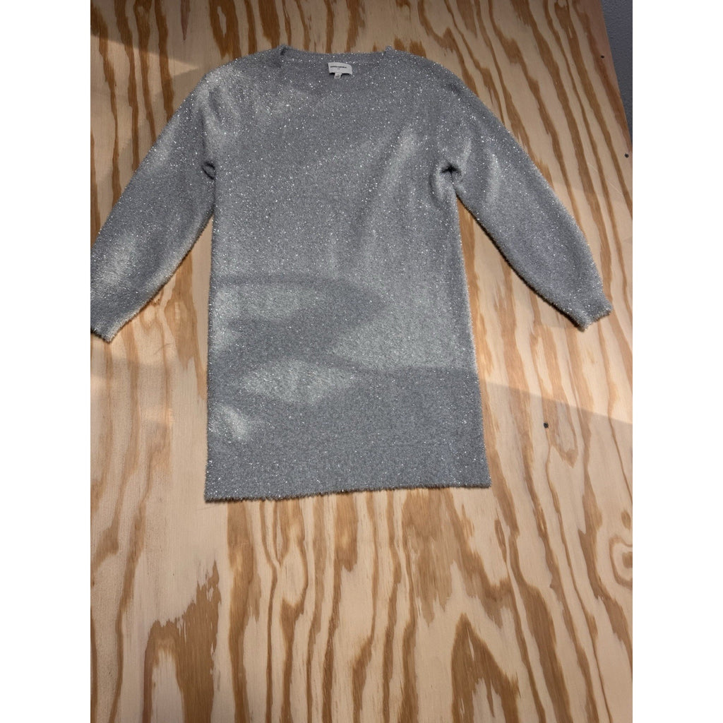 NWT Banana Republic Tinsel Sweater Dress Gray Metallic Long Sleeve Size S