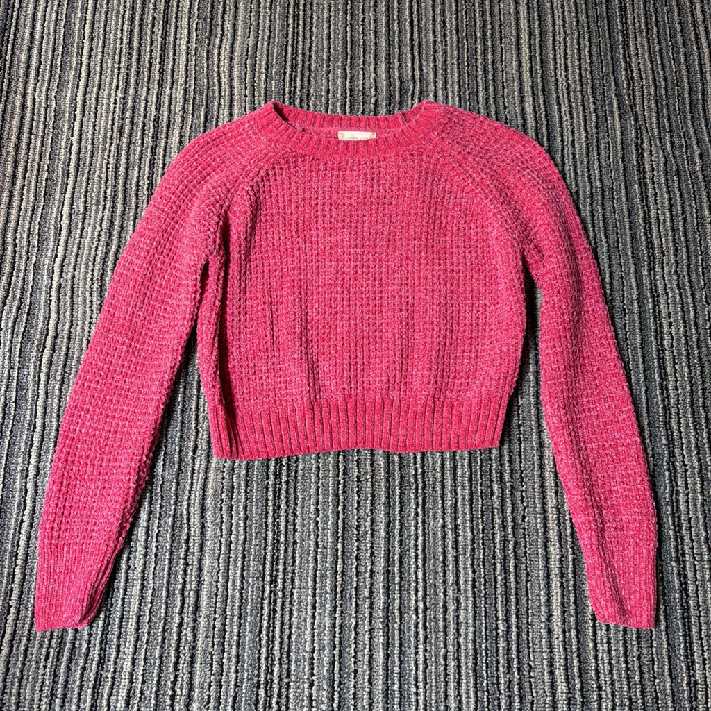 Altar'd State Sweater Womens M Pullover Knit Cropped Long Sleeve Pink New