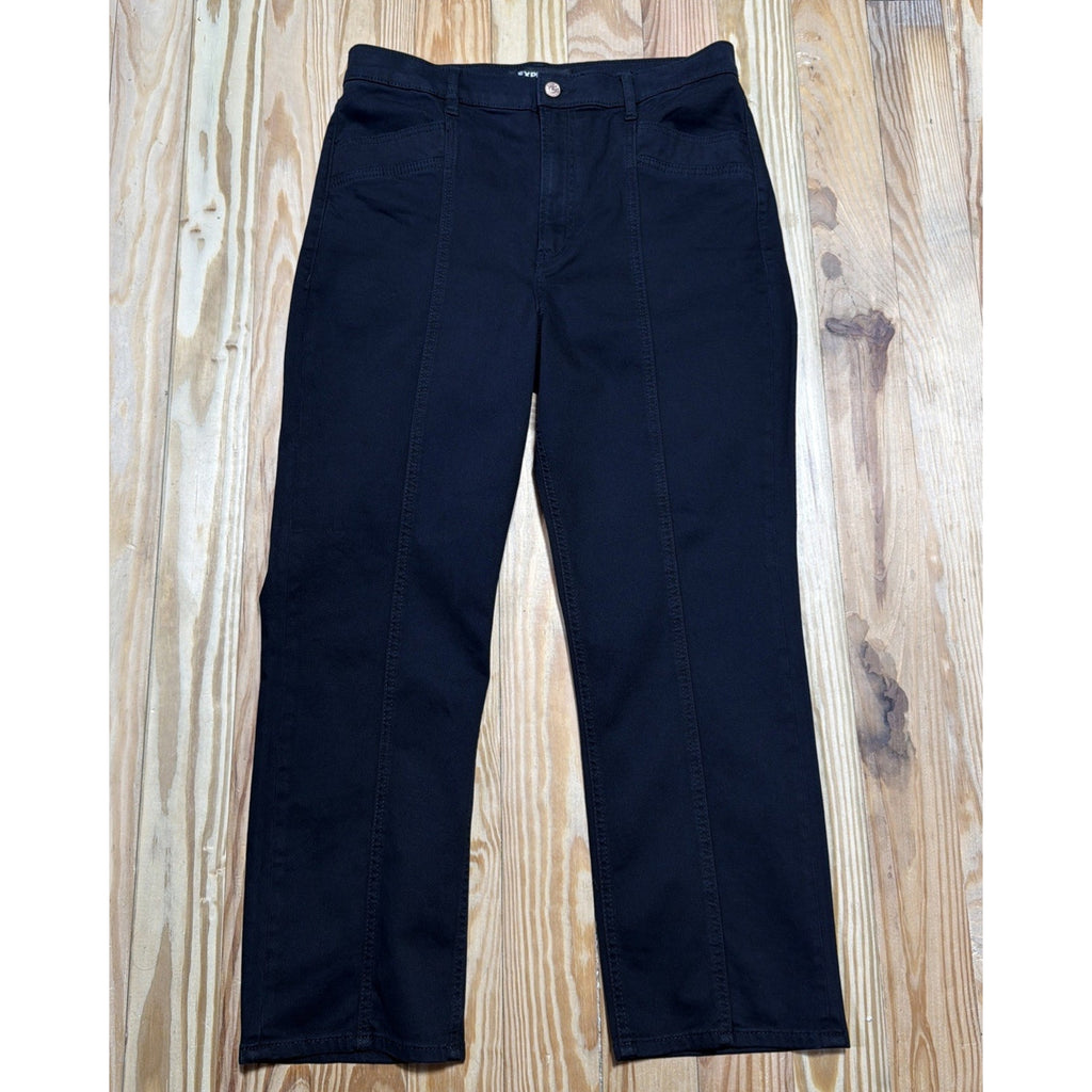 Express Black Women's Super High Rise Straight Leg Jeans Stretch size 12 NWOT