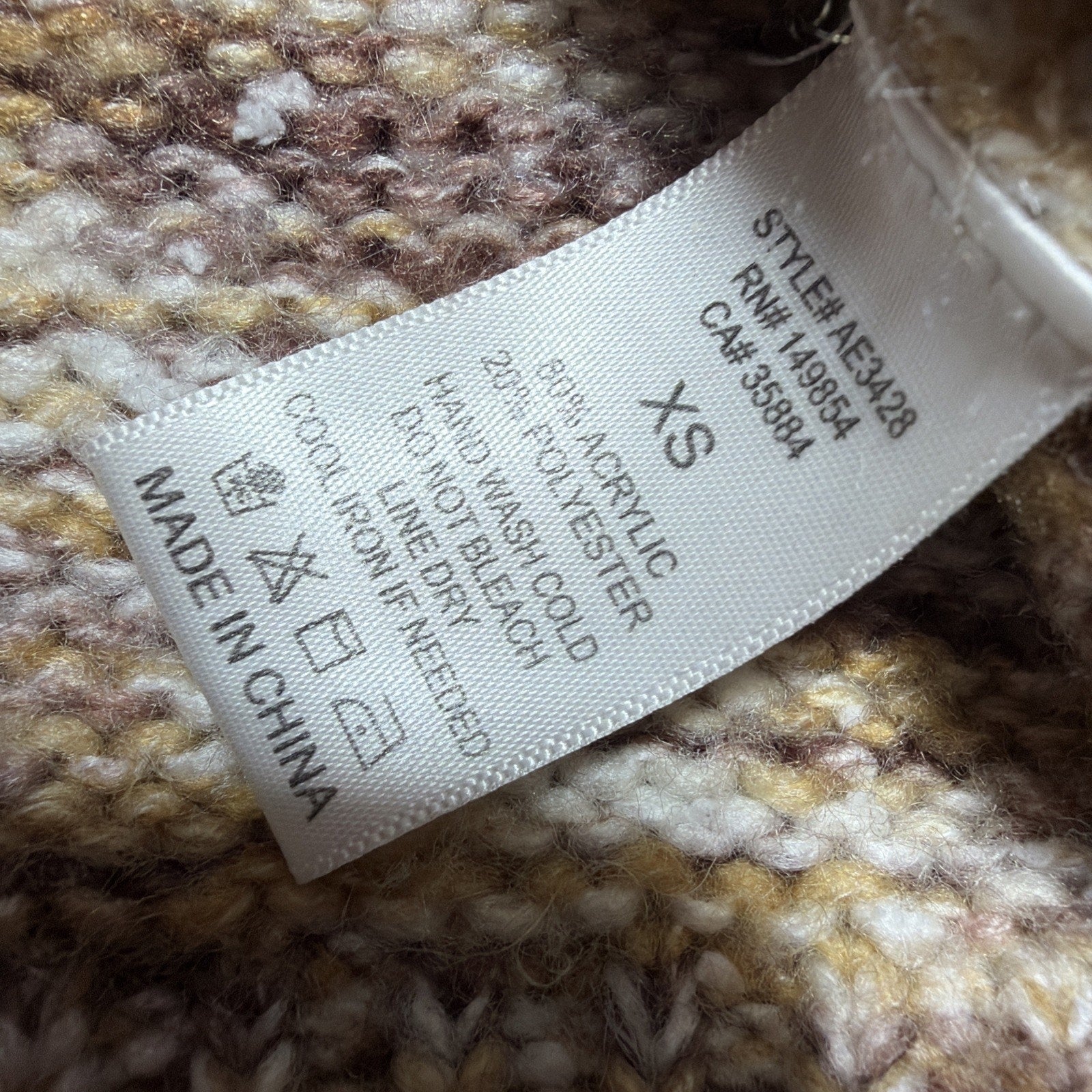 Sadie & Sage Knit Multicolor Oversized Cropped Sweater Size XS