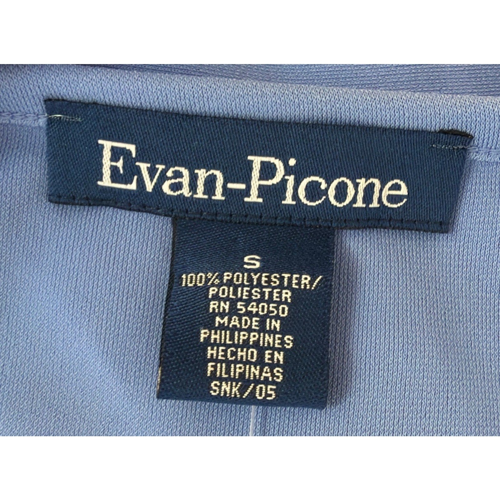 Evan Picone Sleeveless Tie Neck Periwinkle Blue Blouse Size Small NWT