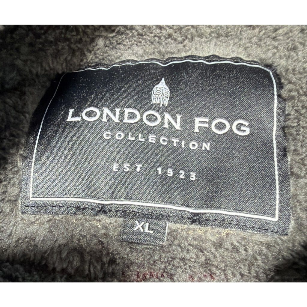 London Fog Quarter Zip Sherpa-Lined Pullover Men's Size XL Sweater Burgundy