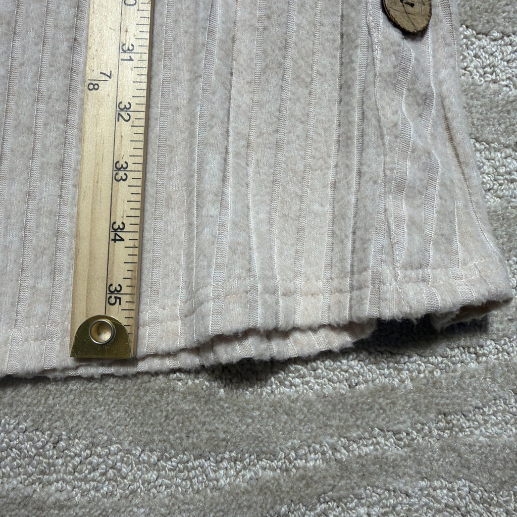 OFEEFAN Women’s Long Sleeve Ribbed Tunic Dress Side Buttons Soft Size Medium