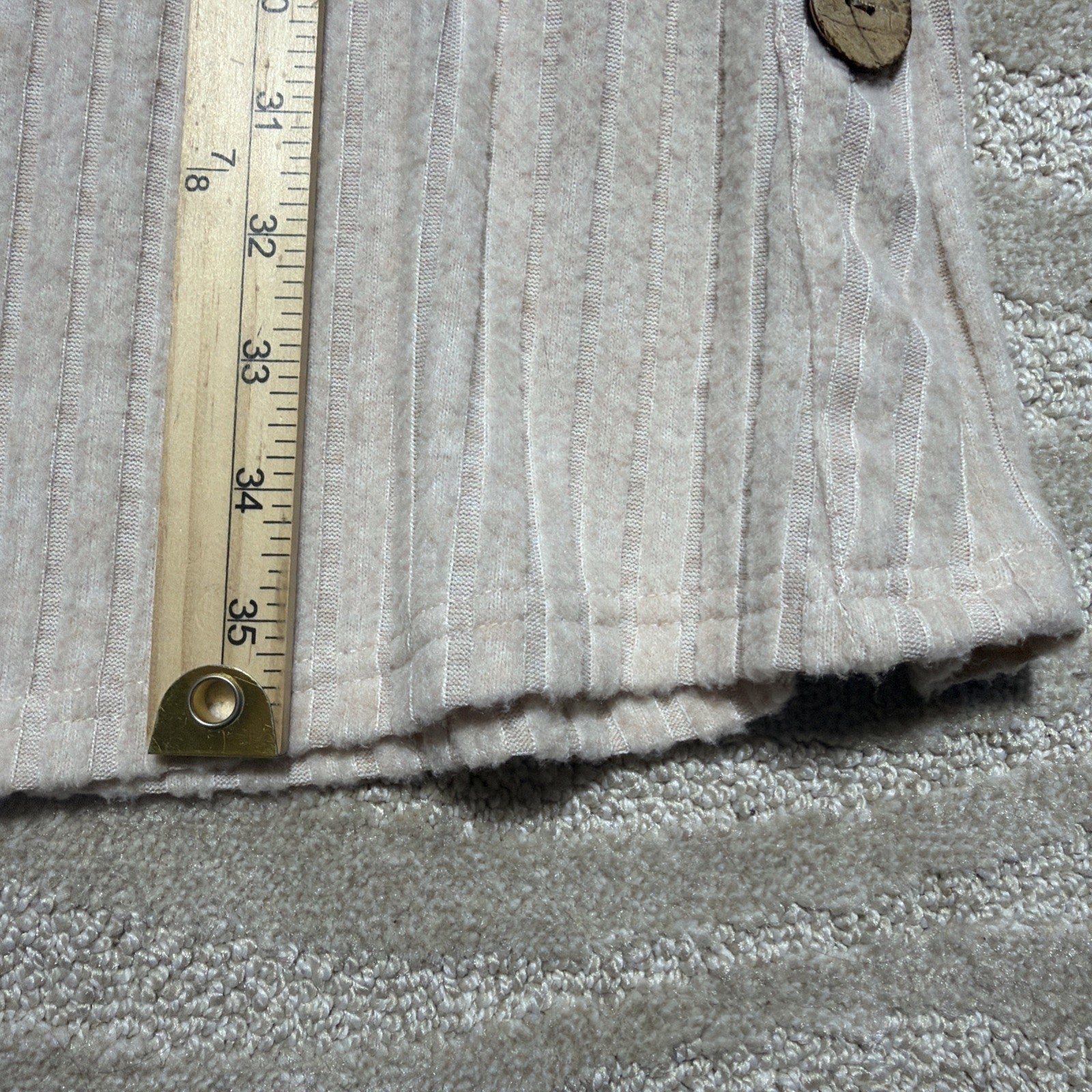 OFEEFAN Women’s Long Sleeve Ribbed Tunic Dress Side Buttons Soft Size Medium