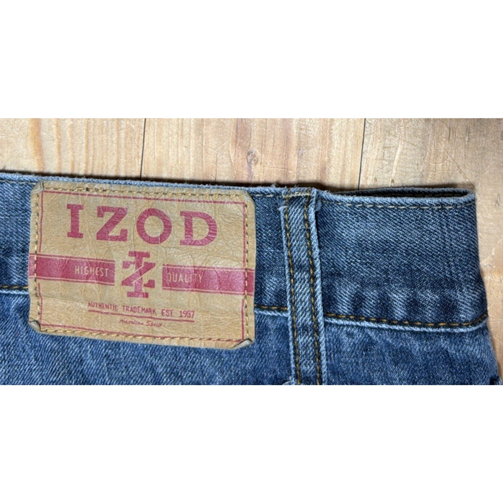 Denim Jeans Izod Mens 48X32 Relaxed Fit Factory Fade Straight Leg
