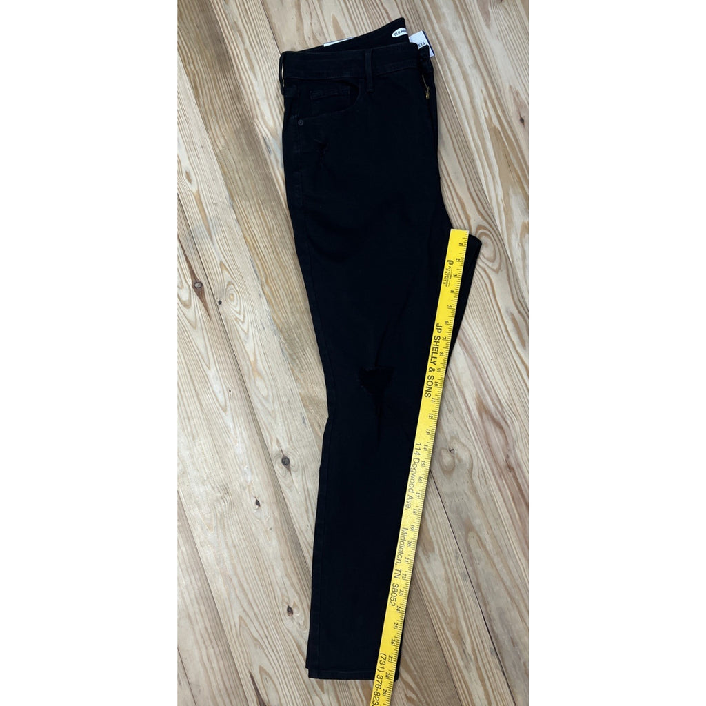 NWT Old Navy Rockstar High Rise Super Skinny Distressed Black Jeans Size 16