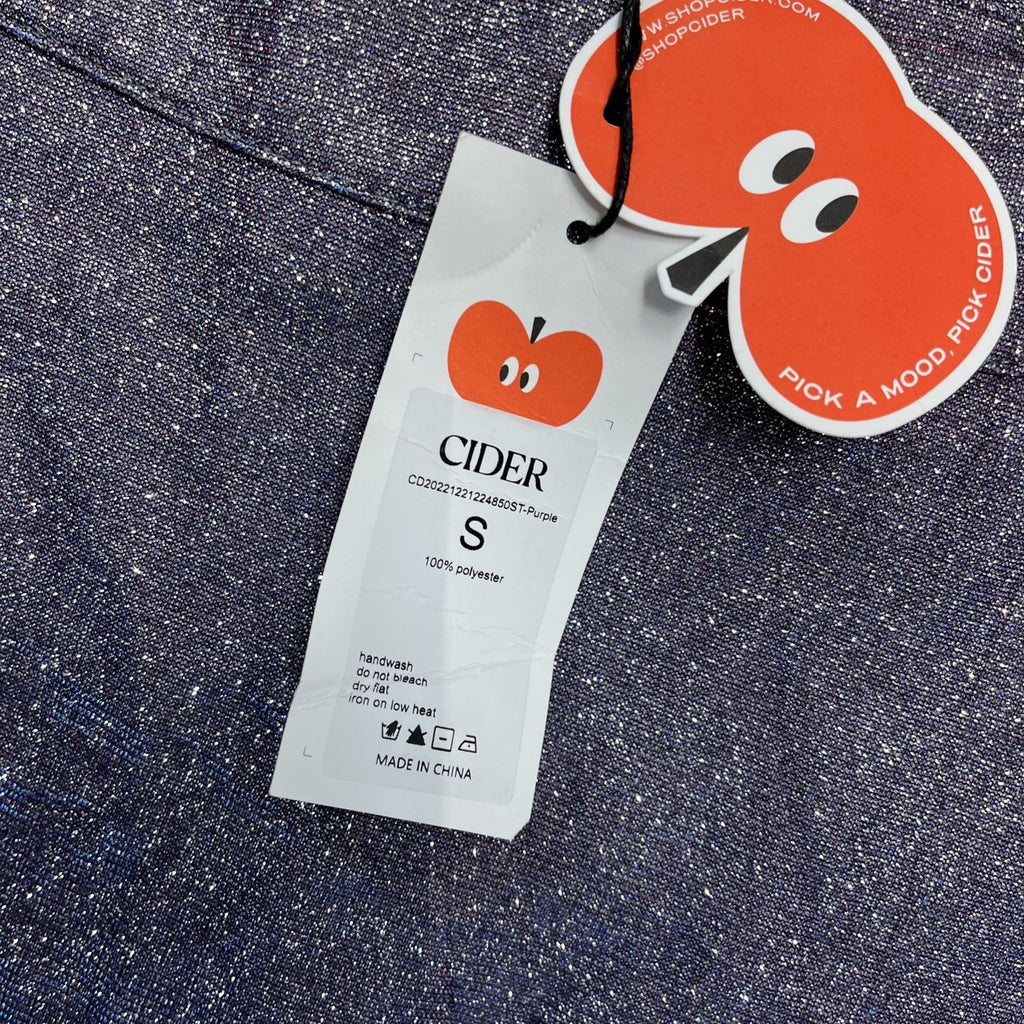 Cider Glitter High Waist Asymmetrical Hem Short Skirt Size Small