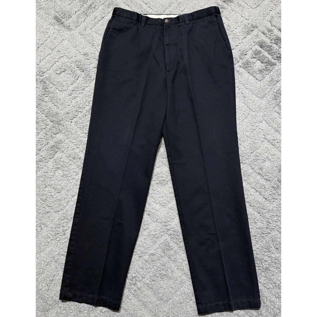 Haggar Black Label chino pants mens 36 x 34 comfort waist Black dress