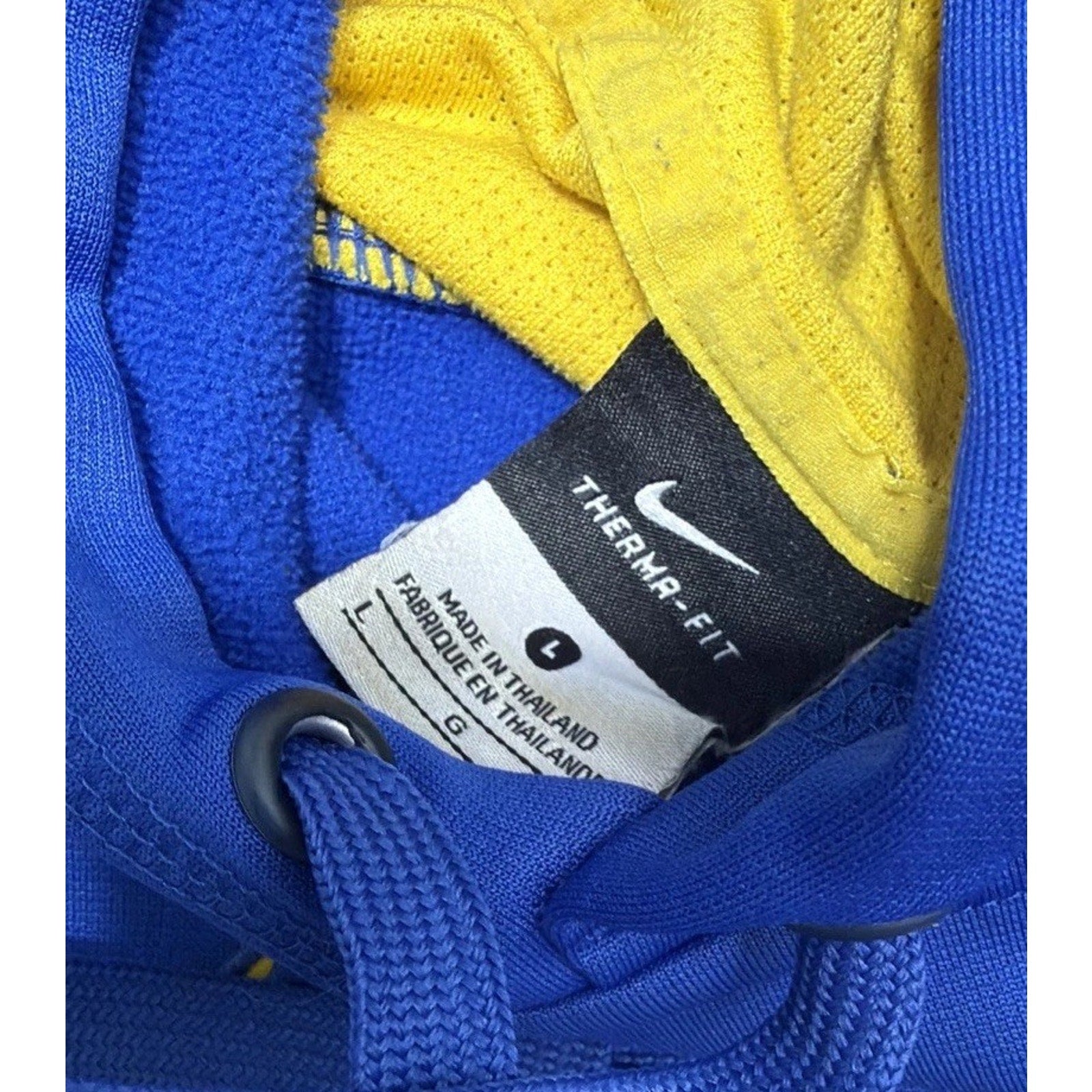 Y2K Nike Therma-Fit Blue Activewear Pullover sweetheart Hooded LOGO Men L -Flaw