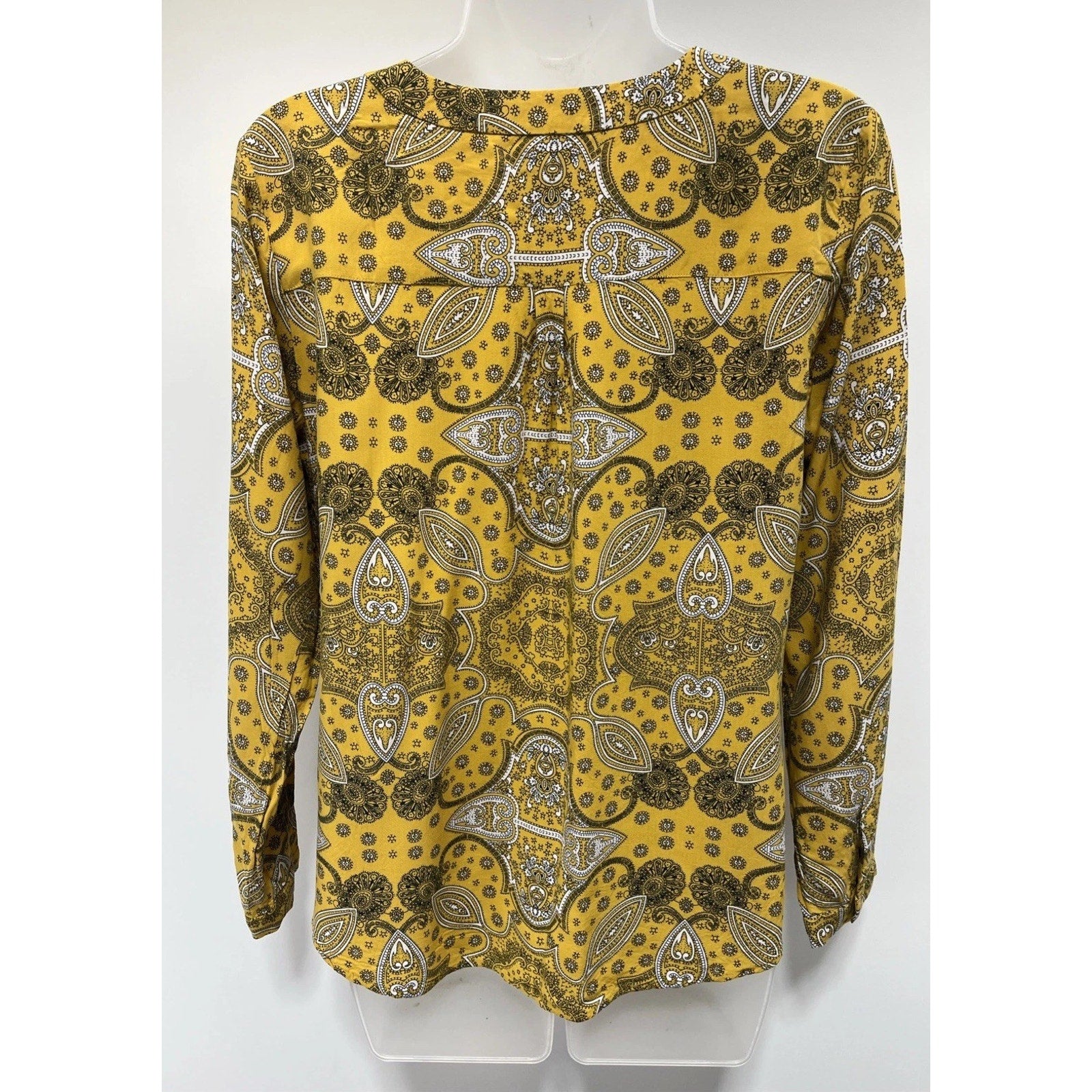 Talbots Women's Knit Top Size S Multicolored Paisley Print Long Sleeve Blouse
