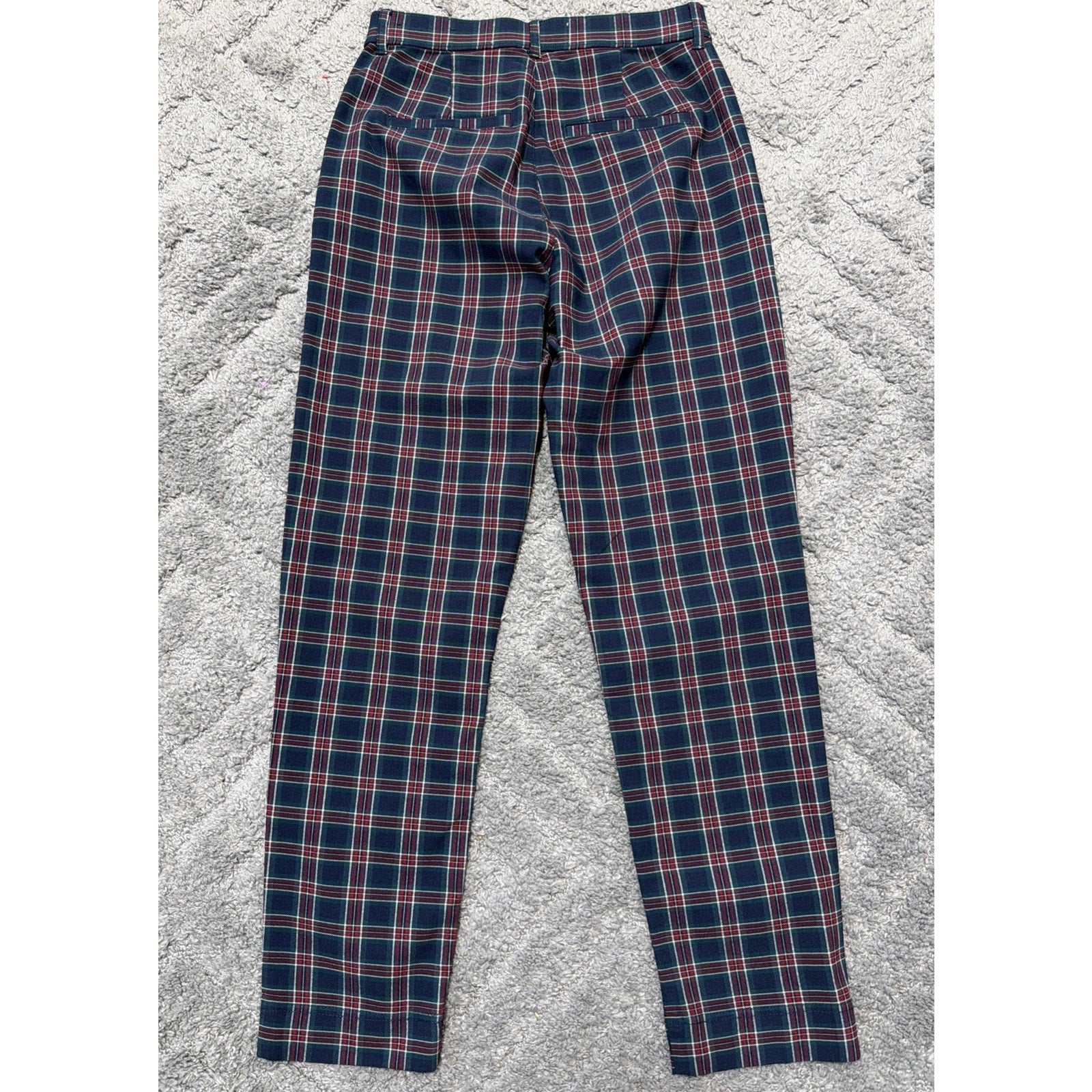 Hollister Womens Navy Blue Plaid Ultra High Rise Pants Size Small 27x27
