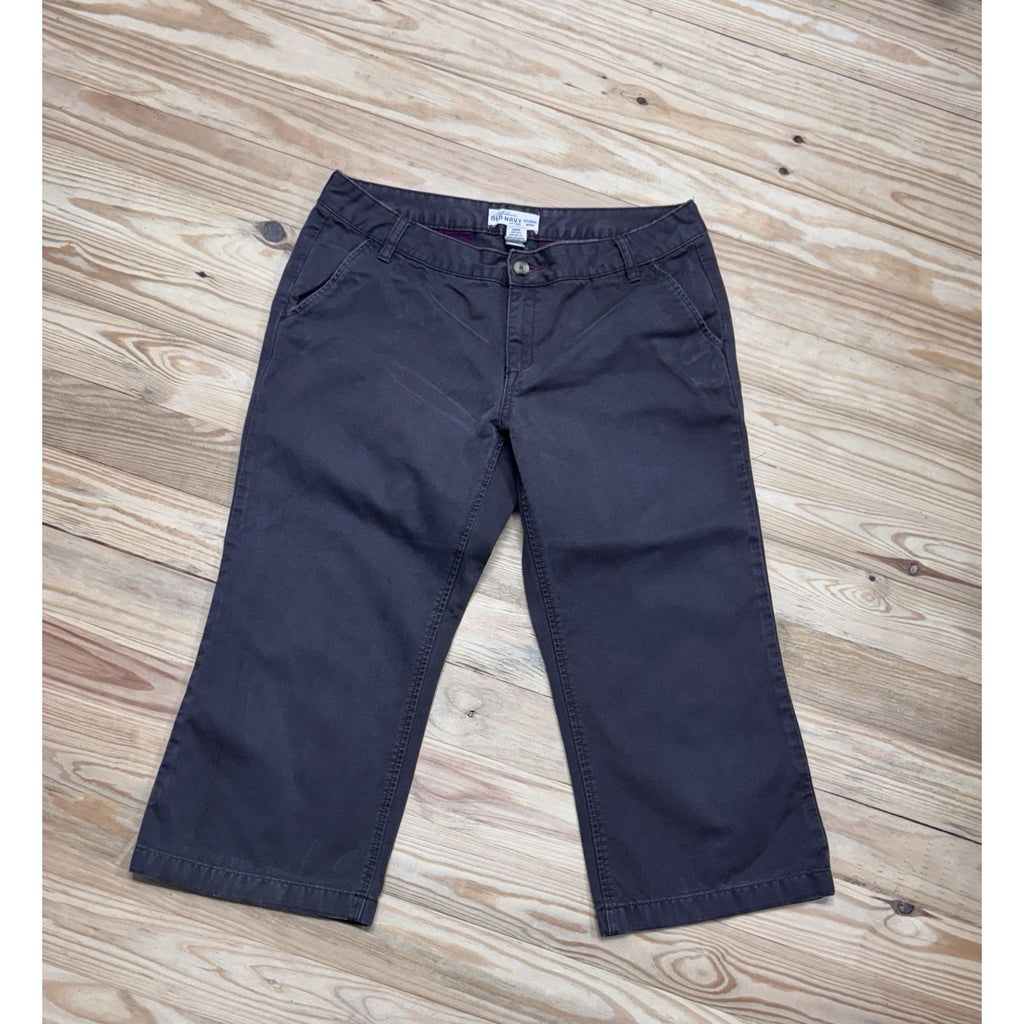 OLD NAVY LOW RISE Brown Canvas Capri Women’s SIZE 10