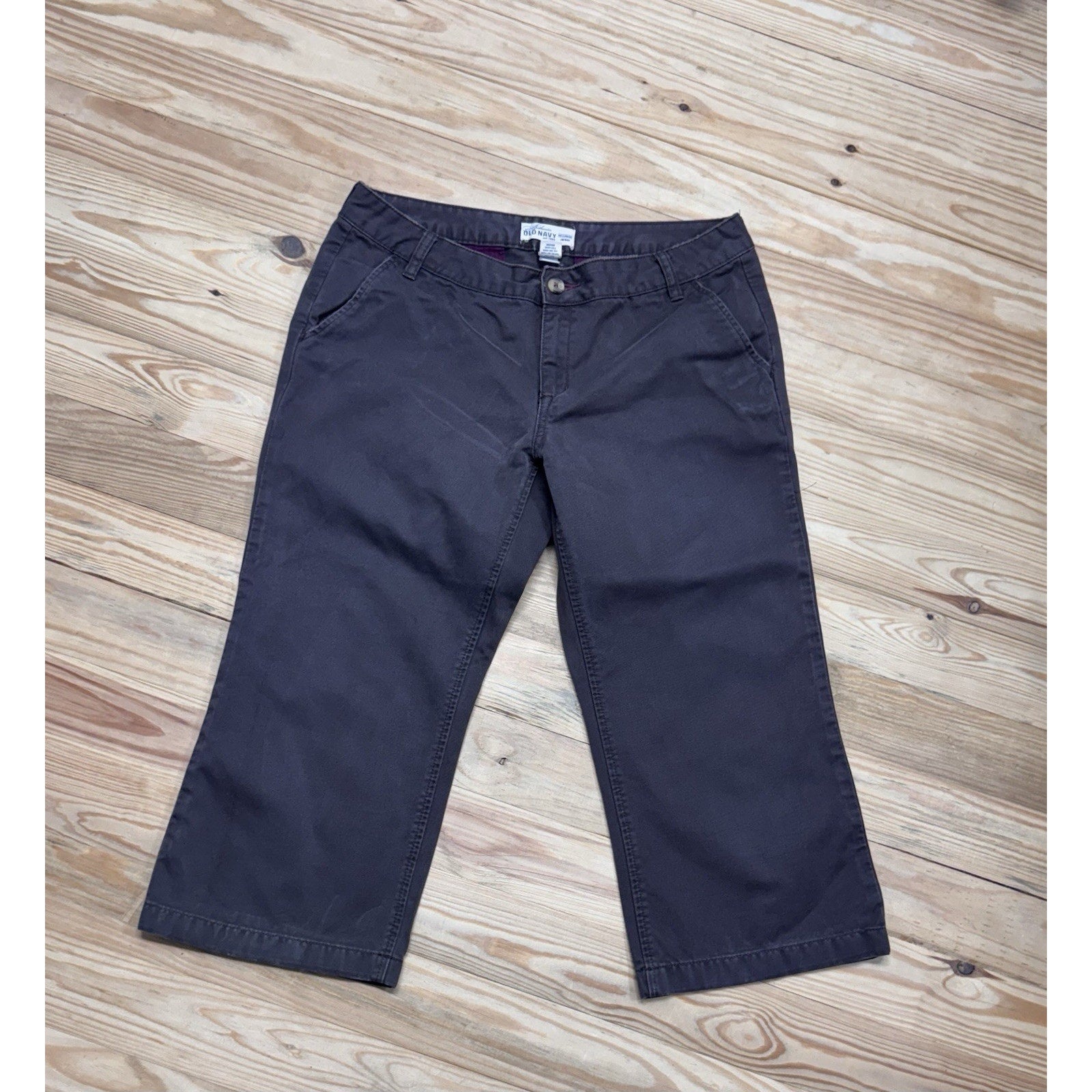 OLD NAVY LOW RISE Brown Canvas Capri Women’s SIZE 10